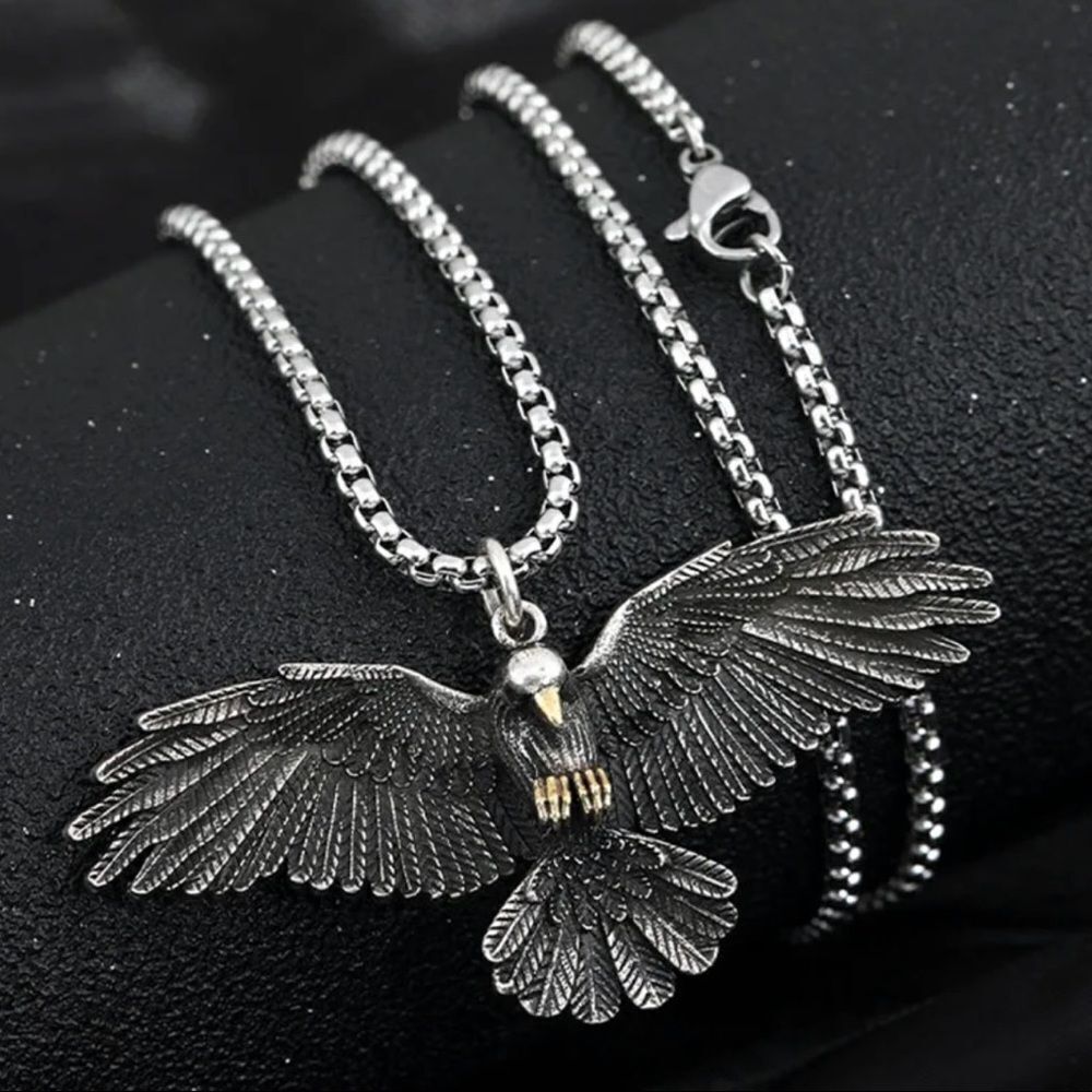 WINGED EAGLE PENDANT NECKLACE - Picture 3 of 3